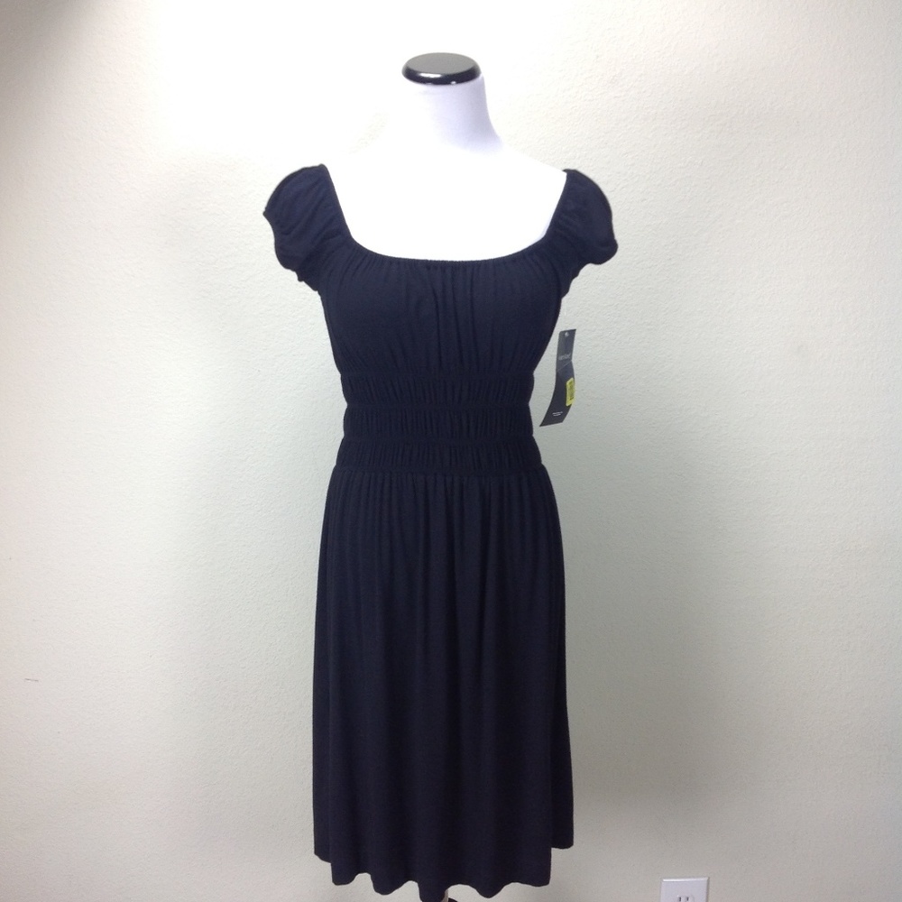 NWT Karen Kane Black Ruched Elastic Waist …